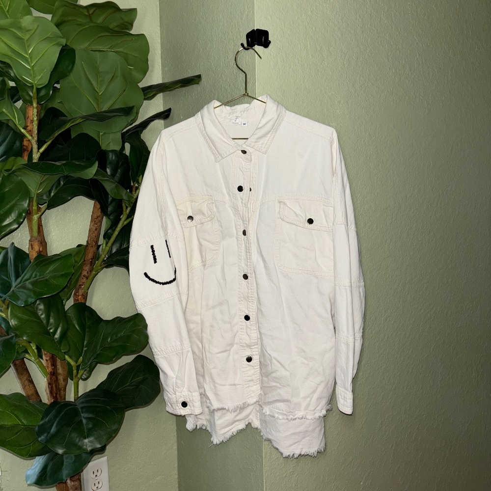 Smiley Face Bathing suit cover/buttonup